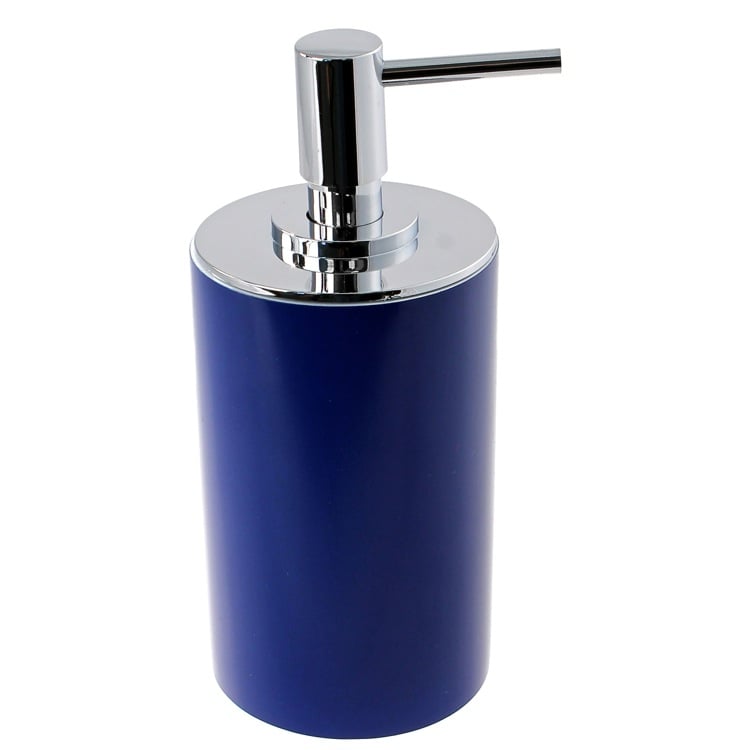 Gedy YU80-05 Blue Free Standing Round Soap Dispenser in Resin